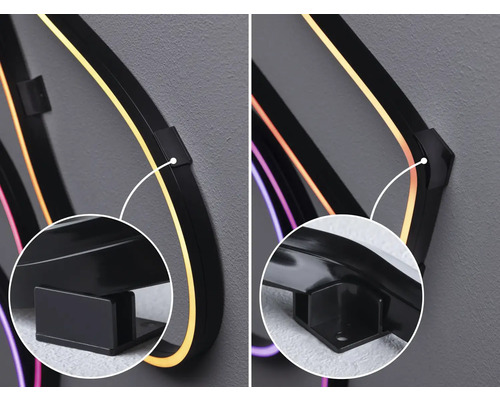 Gros plan d''une applique murale LED avec support noir pour montage mural.