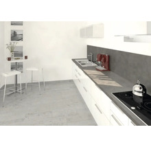 Aménagement de cuisine avec évier, plaque de cuisson et bar