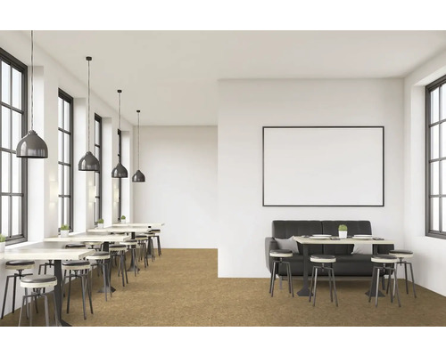 Intérieur d''un restaurant avec tables, chaises et suspensions