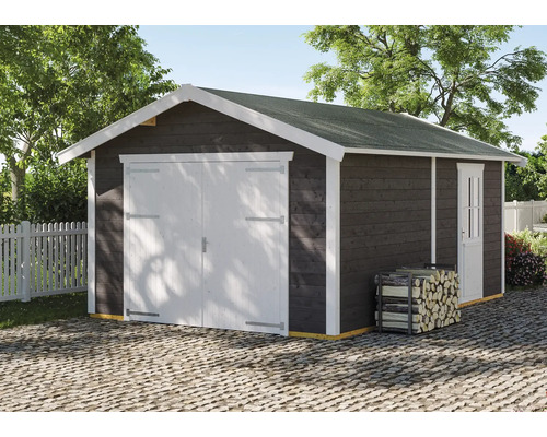 Garage simple SKAN Holz Varberg 1 410 x 585 cm ardoise