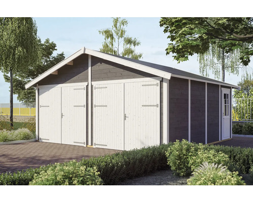 Garage double SKAN HOLZ Varberg 3 610 x 585 cm ardoise