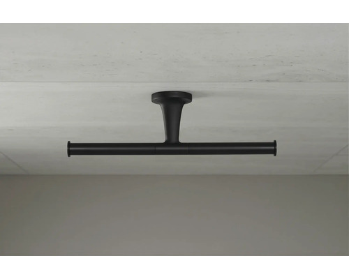 Porte-serviettes noir à montage au plafond