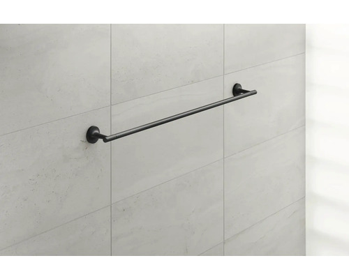 Porte-serviettes noir pour montage mural