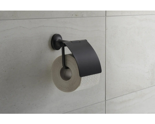 Porte-papier toilette avec couvercle fixé au mur