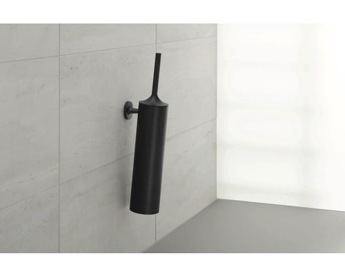 Ensemble de brosse de toilette noire pour montage mural