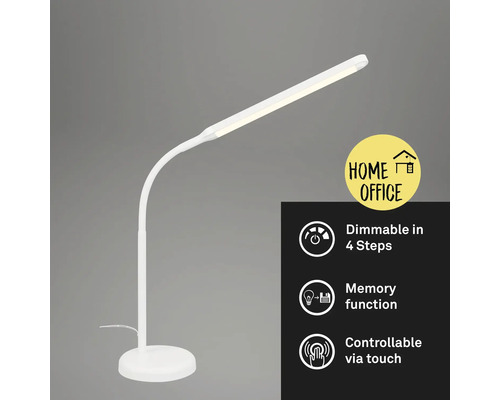 Weisse LED Schreibtischlampe mit Dimmfunktion und Touch-Steuerung für das Home Office