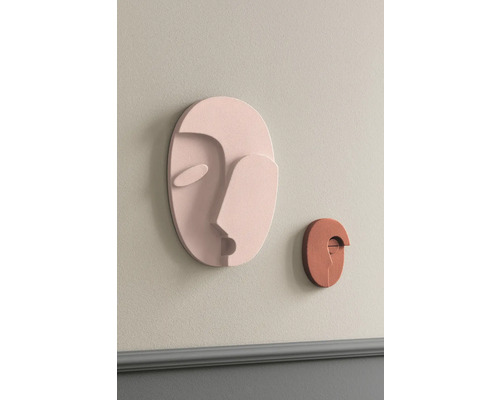 Art mural décoratif pour visage en céramique, en deux parties