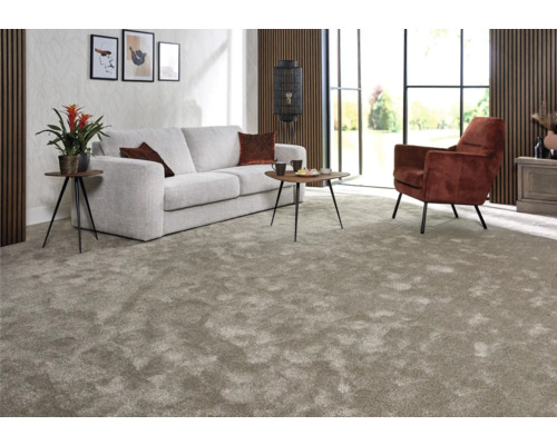 Salon avec moquette, canapé et fauteuil