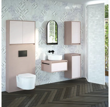 Spülkastenverkleidung mit Schrank Devo Cristal 2.0 BxHxT 80x188x19 cm antique rose/rosa pesca glass