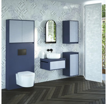 Spülkastenverkleidung mit Schrank Devo Cristal 2.0 BxHxT 80x188x19 cm tyrolean blue/metal blue glass