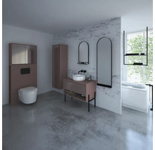 Spülkastenverkleidung mit Schrank und Seitenregal Devo Cristal 2.0 BxHxT 80x188x19 cm antique rose/rosa pesca glass