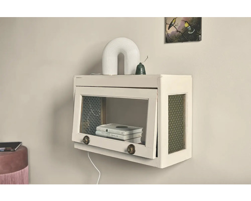 Armoire murale avec porte en verre et livres à l''intérieur