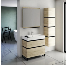 Hängehochschrank mit 4 Türen und 3 Schubladen Devo Viva 2.0 rechts BxHxT 40x170x35 cm oak halifax white