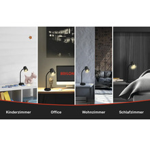 Tischleuchte in verschiedenen Umgebungen: Kinderzimmer, Büro, Wohnzimmer und Schlafzimmer