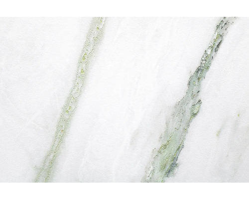 Nahaufnahme einer weissen Marmorfliese mit grünen Adern