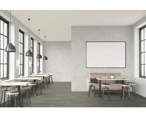 Intérieur d''un restaurant avec tables, chaises et suspensions