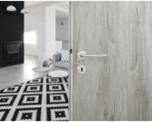 Porte en bois avec poignée de porte dans un espace de vie moderne