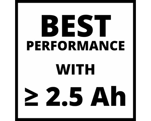 Meilleures performances avec 2,5 ampères-heures ou plus