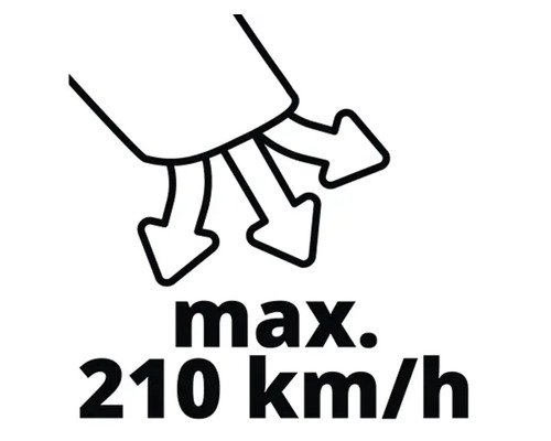 Symbole pour une vitesse d''air maximale de 210 kilomètres par heure