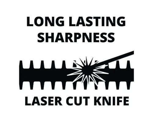 Symbole pour tranchant durable et lame découpée au laser