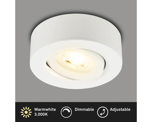 Weisse, dimmbare und verstellbare Deckeneinbauleuchte mit warmweissem Licht