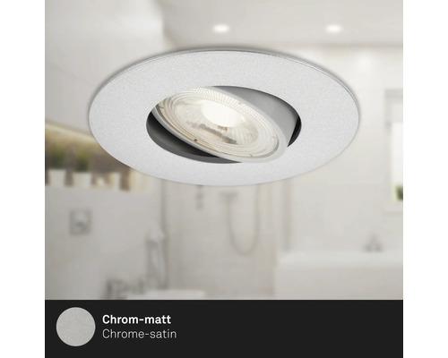 Deckeneinbaustrahler in Chrom-Matt im Badezimmer