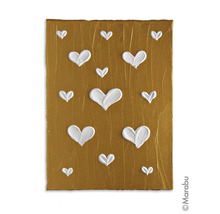 Toile décorative avec motifs de cœurs blancs sur toile