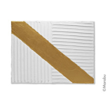 Tableau mural abstrait décoratif avec une bande diagonale dorée