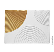 Peinture avec des demi-cercles en relief et le logo Marabu