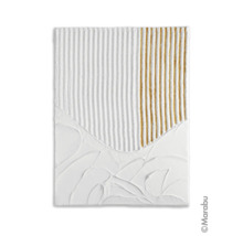 Tableau mural décoratif avec structure en relief et motif à rayures