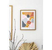 Œuvre d''art abstraite encadrée avec des formes géométriques