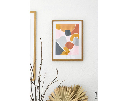 Œuvre d''art abstraite encadrée avec des formes géométriques