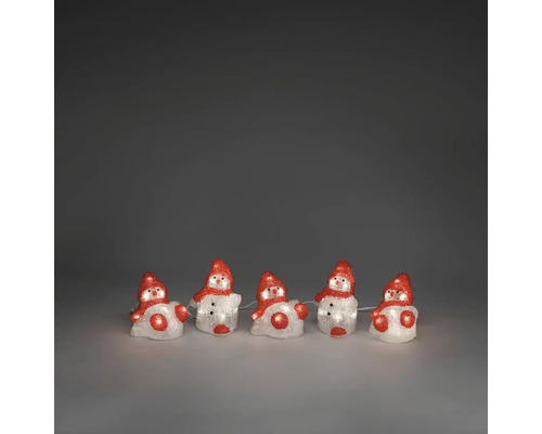 Guirlande lumineuse avec cinq figurines de bonhomme de neige