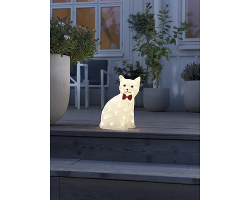 Dekorative Katzenfigur mit Schleife für den Aussenbereich