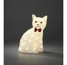 Dekorative Katzenfigur mit Beleuchtung und Fliege