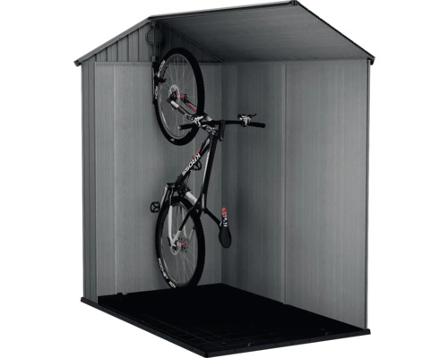 Fahrrad im Gerätehaus zur Aufbewahrung