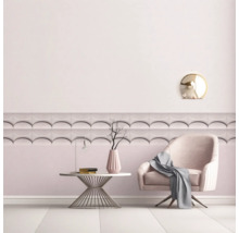 Scène avec fauteuil, table, lampe et panneaux muraux pour l''aménagement intérieur