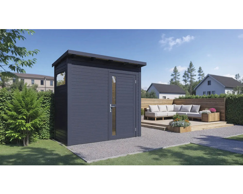 Abri de jardin Bertilo Pentus 1 avec plancher 247 x 143 cm anthracite