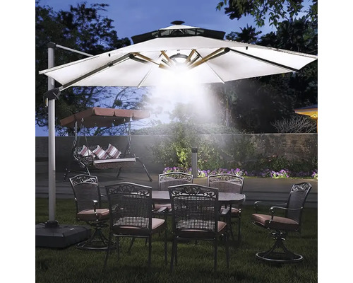 Éclairage De Parasol Lume1 Smart Avec Télécommande - 2 Bandes LED 1000 Lumens, Blanc Chaud 2700K, Pour Terrasse, Restaurant, Extérieur - 13