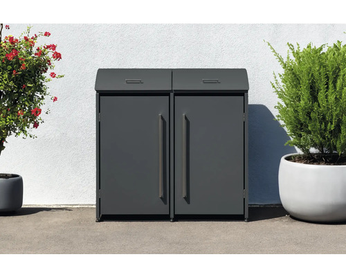 Cache-poubelle WESTMANN Moderna 2 avec ressorts pneumatiques 139 x 83 x 135 cm anthracite