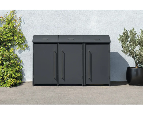 Cache-poubelle WESTMANN Moderna 3 avec ressorts pneumatiques 211 x 83 x 135 cm anthracite