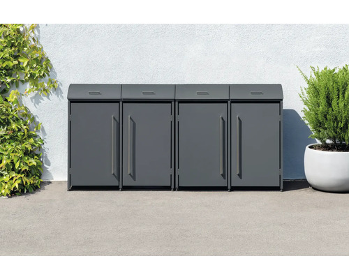 Cache-poubelle WESTMANN Moderna 4 avec ressorts pneumatiques 278 x 83 x 135 cm anthracite