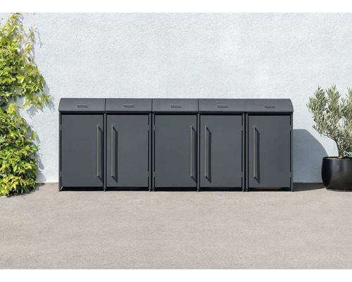 Cache-poubelle WESTMANN Moderna 5 avec ressorts pneumatiques 350 x 83 x 135 cm anthracite