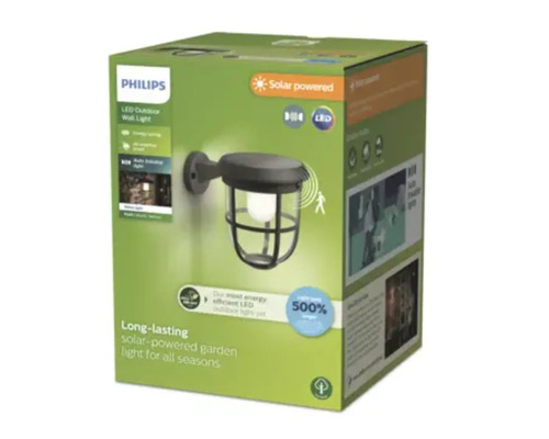 Verpackung einer Philips LED Aussenwandleuchte mit Solarbetrieb