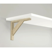 Étagère avec tablette blanche et équerre en bois
