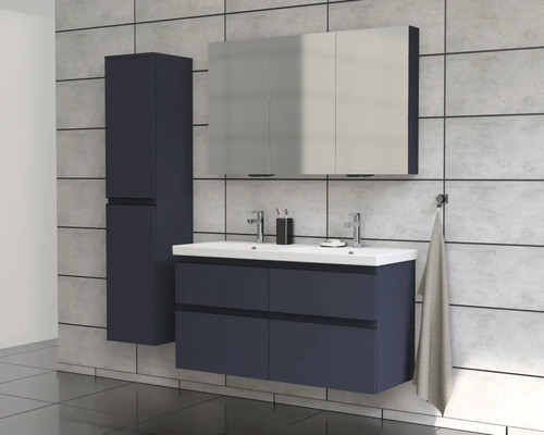 Modernes Badezimmer-Set mit Waschtischunterschrank, Spiegelschrank und Hochschrank