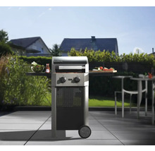 Buschbeck Gasgrill mit Beistelltischen auf Terrasse