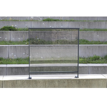 Pare-vent de jardin en verre et métal