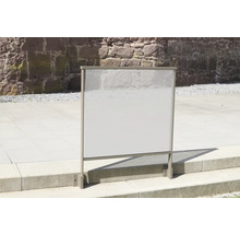 Paroi de protection autoportante en verre pour l''extérieur.