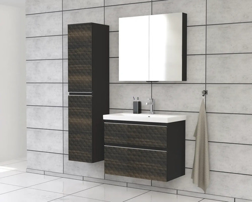 Ensemble de salle de bains avec meuble sous-lavabo, armoire de toilette et armoire haute